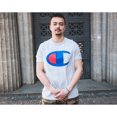 Champion Reverse Weave Crewneck t-shirt Huge Logo White 211984-WHT