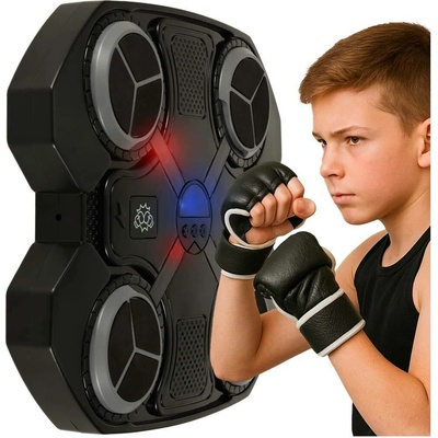 Nástěnný boxerský trenažér LED USB 4 zóny modročerný