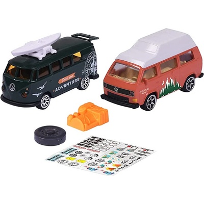 Majorette Sada 2 ks: Volkswagen T3 a T1 1:64