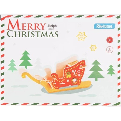 Robotime Дървен 3D пъзел Robo Time от 8 части - Шейна (CH105)