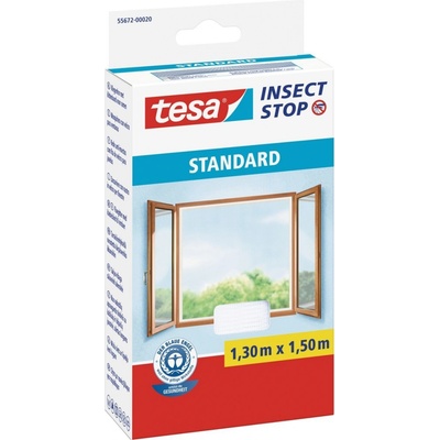 tesa sieť Standard, 130x150 cm, proti hmyzu a komárom, na okno, biela