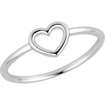 Evolution Group strieborný prsteň so srdiečkom 65017