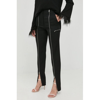 Victoria Beckham Вълнен панталон Victoria Beckham в черно с кройка по тялото, с висока талия (1322WTR003729C)