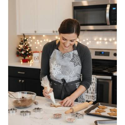 Forbyt Kuchyňská zástěra Vločky šedá