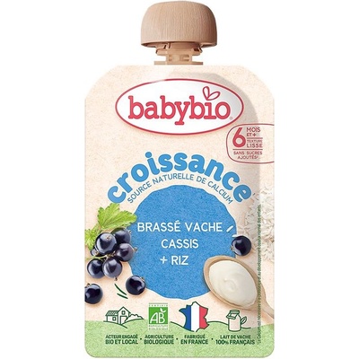 Babybio Био мус от краве мляко Babybio - Касис и ориз, 6 м+, 100 g (3288131541013)