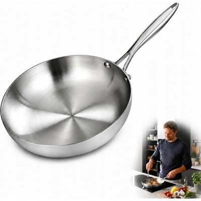 SOLIDNÍ GASTRONOMICKÁ PÁNEV Z NEREZOVÉ OCELI PLYN INDUKCE 28cm 3.0L
