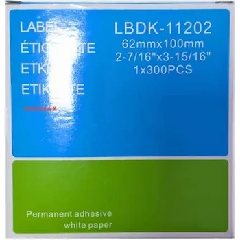 Image 1 of NEOMAX ЛЕНТА ЗА ЕТИКЕТНИ ПРИНТЕРИ BROTHER ТИП QL - SHIPPING LABEL - 62 mm x 100 mm x 300 - DK11202 (DK-11202) - PN LB-11202 - NEOMAX (300BRADK11202N)