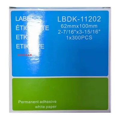 NEOMAX ЛЕНТА ЗА ЕТИКЕТНИ ПРИНТЕРИ BROTHER ТИП QL - SHIPPING LABEL - 62 mm x 100 mm x 300 - DK11202 (DK-11202) - PN LB-11202 - NEOMAX (300BRADK11202N)