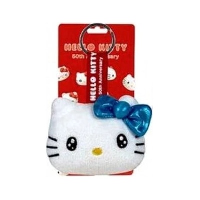 Prívesok na kľúče Plyšová Hello Kitty 50.výročí tyrkysová 7cm