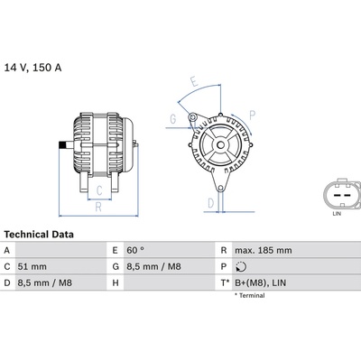 Alternátor BOSCH 0 986 048 380