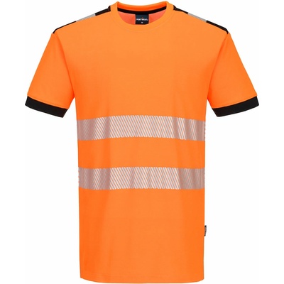 Portwest HI-VIS PW3 PW318 Pánske reflexné tričko s krátkym rukávom HV oranžová/čierna S