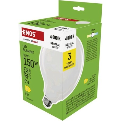 Emos LED žiarovka Filament G125 E27 18 W 150 W 2452 lm Neutrálna biela ZF2D83