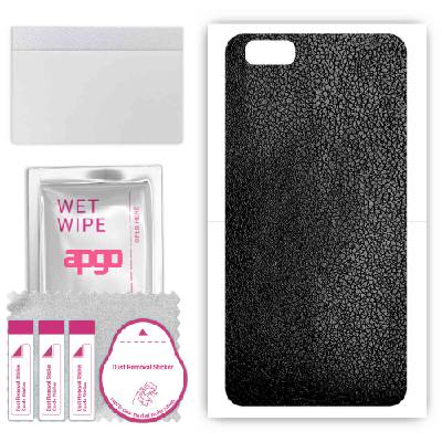 apgo Protective Skin Sticker for the back compatible with Asus Zenfone 4 Max ZC520KL, Wrap Film, Foil, Vinyl - Pattern Black Leather