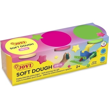 JOVI Soft Dough Modelling Clay Самосъхнеща глина Neon 3 x 110 g (403F)