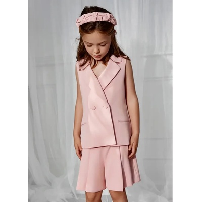 Abel & Lula Комплект елегантен елек и къси панталони в бледорозов цвят за момиче Abel&Lula
