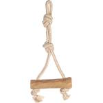 Flamingo Stick tug rope - Издръжлива играчка за кучета за дърпане и дъвчене от дърво и памучно въже, 33 см L X 14 см W X 3.5 см H - ∅ 3.5 см