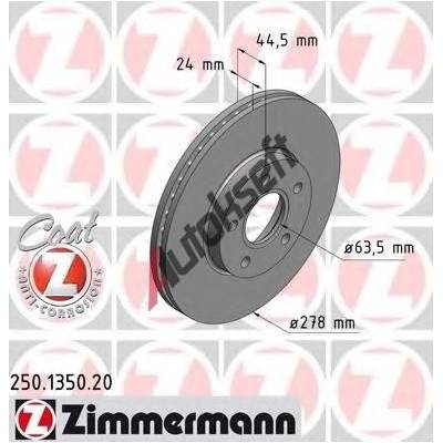 ZIMMERMANN Brzdový kotouč COAT Z - 278 mm ZIM 250.1350.20 – Hledejceny.cz
