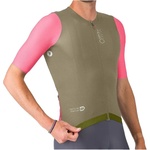 Castelli Мъжка фланелка с къс ръкав за колоездене Castelli Corretto Jersey Cycling jersey - Elmwood / Rosa Giro-White (056-3886-0214)