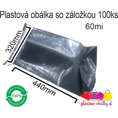 Plastové obálky so záložkou Balenie: 100 ks balenie, Rozmer: 320 x 440 mm