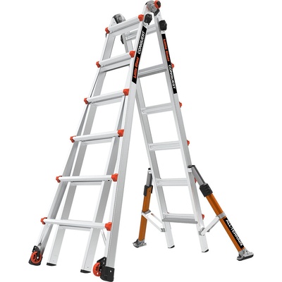 Little Giant Ladder Телескопична алуминиева стълба Little Giant Conquest 2.0 M26, 4x6 стъпала за всички терени (16336EN)
