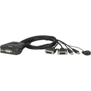 ATEN kvm превключвател usb dvi, 2 порта - cs22d cs22d-a7 (cs22d-a7)