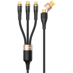 Awei кабел 3в1 USB-C/Lightning/Micro, черен (Awe000272)
