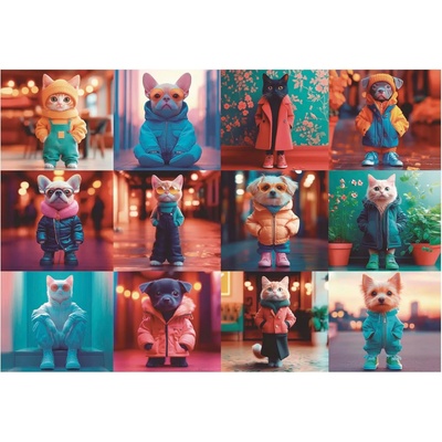 Educa - Puzzle Fashion Animals - 200 piese