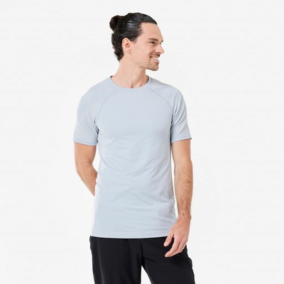 Kimjaly pánské tričko na jógu s krátkým rukávem bezešvé šedé