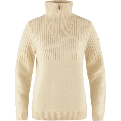 Fjällräven Дамски вълнен пуловер Fjällräven Women's Övik Half Zip Knit Wool jumper - Chalk White - размер XS (105-4773-0112)