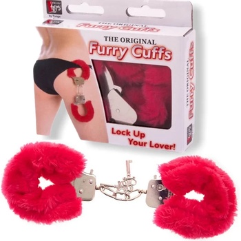 Метални белезници с плюш в червен цвят - Metal Handcuff (NMC0000731)