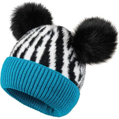 Fashionweek dámská zimní čepice se dvěma bambulkami Wool Gaga Modrá