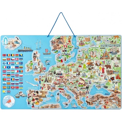 Magnetická mapa EVROPY, společenská hra 3 v 1 v AJ