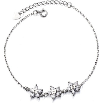 DELIS Сребърна гривна, jw651, модел цвете, родиево покритие (jw651)