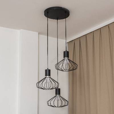 Полилей на кабел SOLANO 3xE27/15W/230V черен/лъскав хром (HE1782)