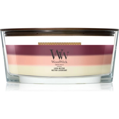 WoodWick Trilogy Lush Nectar ароматна свещ с дървен фитил 453.6 гр