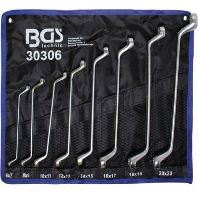 BGS technic Sada oboustranných očkových klíčů prodloužené zalomené 6 x 7 - 20 x 22 mm 8dílná BGS 30306