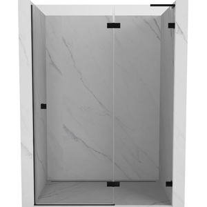 Mexen Lunar L врати за душ десни 135 см, прозрачни, черни - 834L-135-000-70-00-P (834L-135-000-70-00-P)