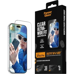 Panzer Стъклен протектор PanzerGlass за iPhone 18 Pro/17 Pro, Ultra-Wide Fit w. FASTFIT IN-A-BOX