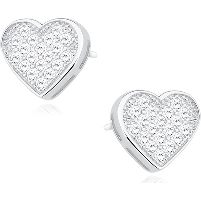 Lunica stříbrné náušnice SRDCE 0118