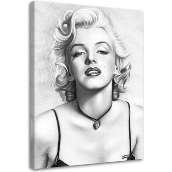 Feeby Obraz na plátne portrét marilyn 40x60 cm Feeby sivá maľba na stenu pripravené na zavesenie