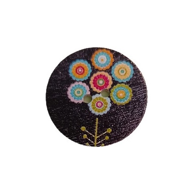 Knoflík dřevěný "Noční květ" – Zboží Dáma