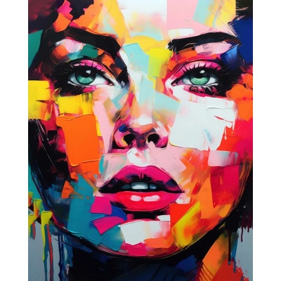 ZUTY Obrazy na stenu - Farebný portrét mladého dievčaťa Rámovanie: bez rámu a bez vypnutia plátna, Rozmer: 40x50 cm