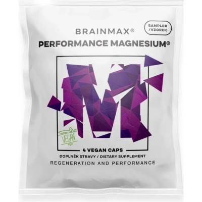 BrainMax Performance Magnesium 1000 мг, (Магнезий 200 мг + Витамин B6), 4 растителни капсули, ПРОБА