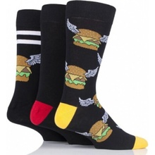 Wild Feet Vzorované ponožky Burger 3 Páry