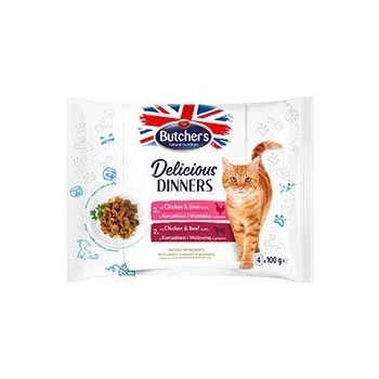 Butcher's Cat Delic.Dinners kura+jať / kuř+hov 4 x 100 g