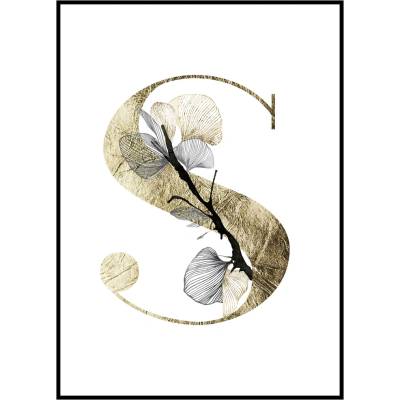 Jen tak z lásky Plakát První písmeno jména - zlatá Rozměr plakátu: 40 x 50 cm, Materiál plakátu: 200 g papír, Pozadí: Bílá, Písmeno: S