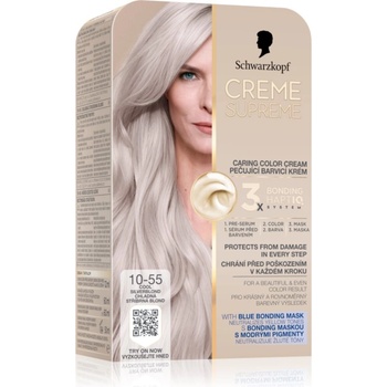 Schwarzkopf Creme Supreme перманентната боя за коса цвят 10-55 Cool Silverblond 60ml