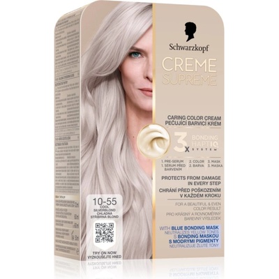 Schwarzkopf Creme Supreme перманентната боя за коса цвят 10-55 Cool Silverblond 60ml