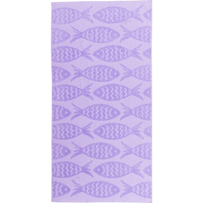 Textilomanie Plážová osuška RYBY 70 x 140 cm fialová