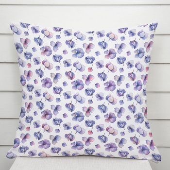 Biante Dekoračná Porto PRT-024 Modré okvetné lístky na bielom 50 x 70 cm